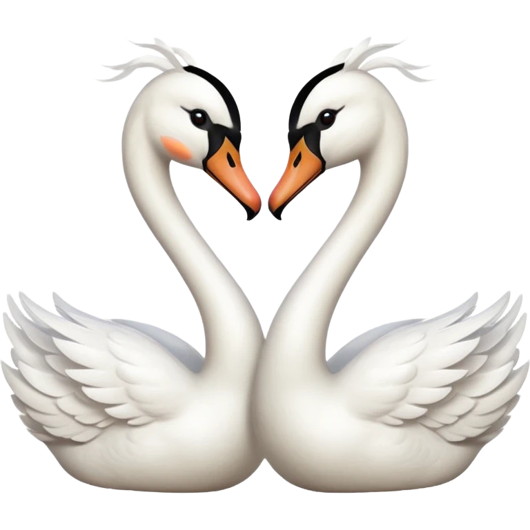 Two swan kissing emoji emoji