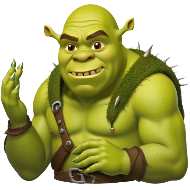 Shrek with long nails  emoji