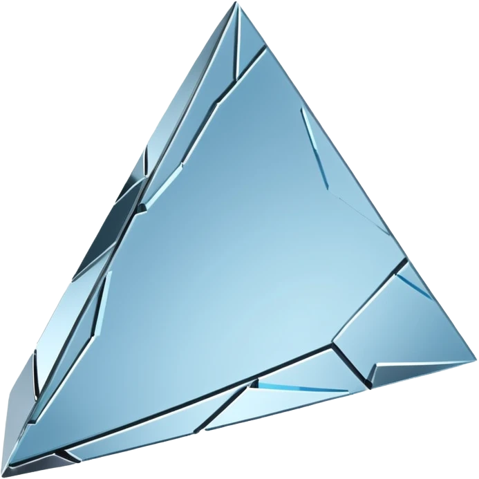 broken mirror shard emoji, sharp chrome edges, high contrast reflections, futuristic minimal 3D style, isolated on white emoji
