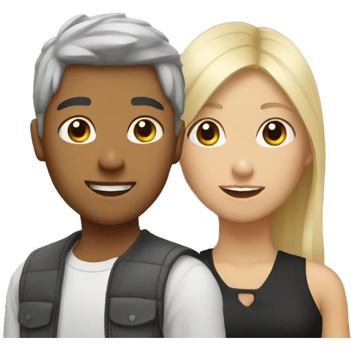 Asian and blonde friends emoji