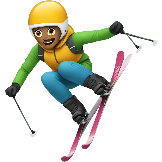 Skiing person falling emoji