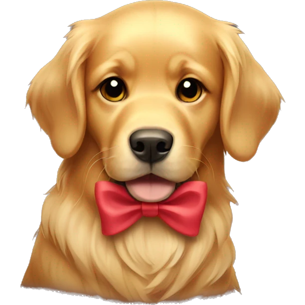 golden retriever with bow emoji