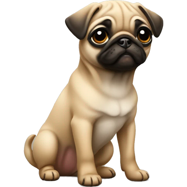 Fawn pug puppy standing  emoji