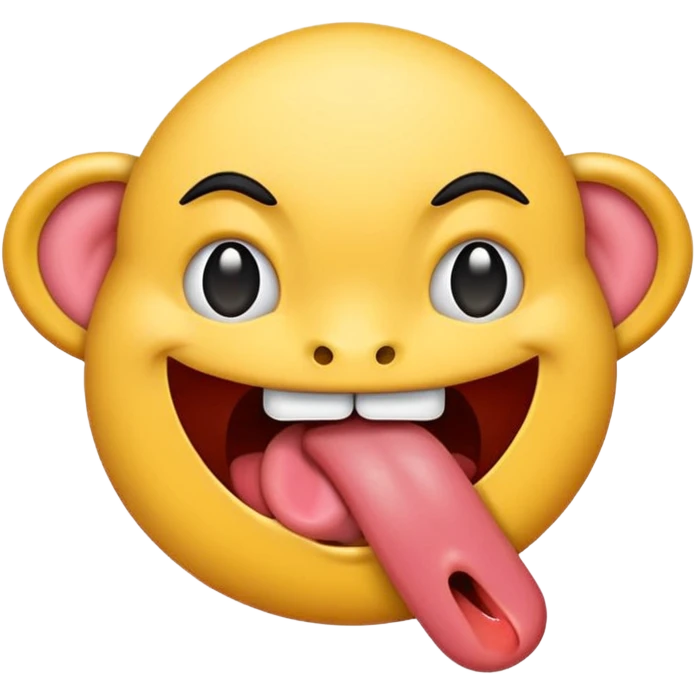 Tongue sticking out between twofingers emoji