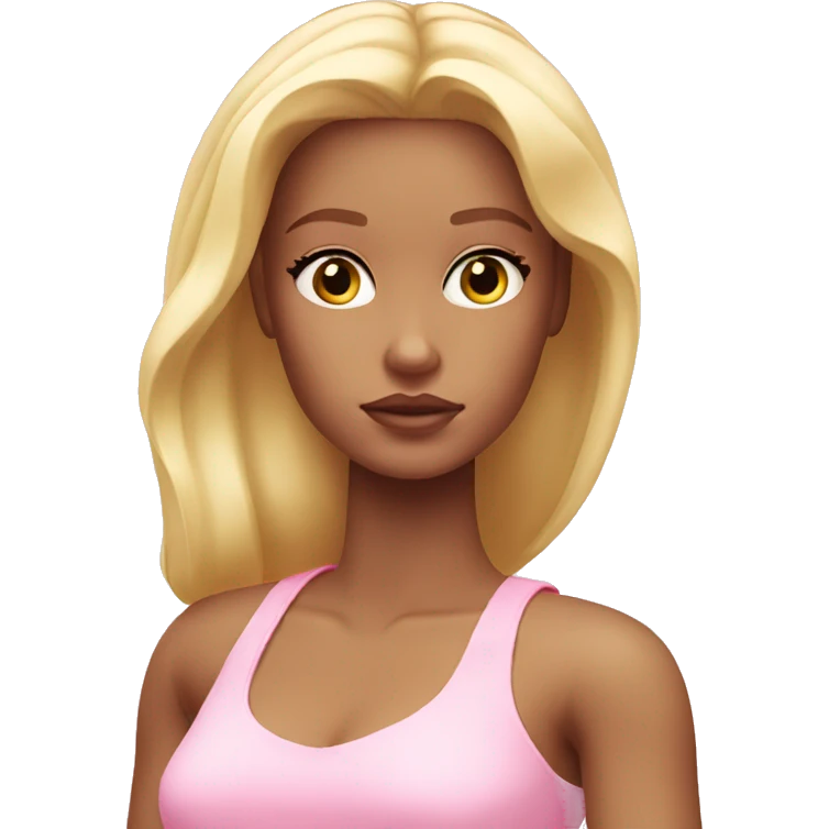 sad blonde girl depressed light light pink Barbie emoji