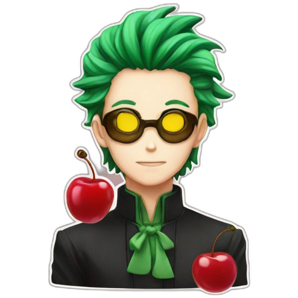 Noriaki kakyoin with cherry emoji