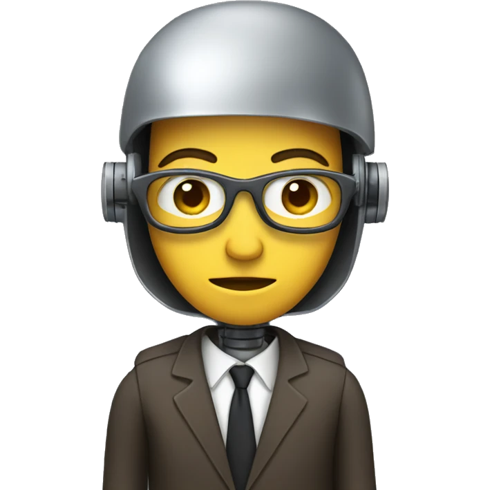 journalist with robot head emoji