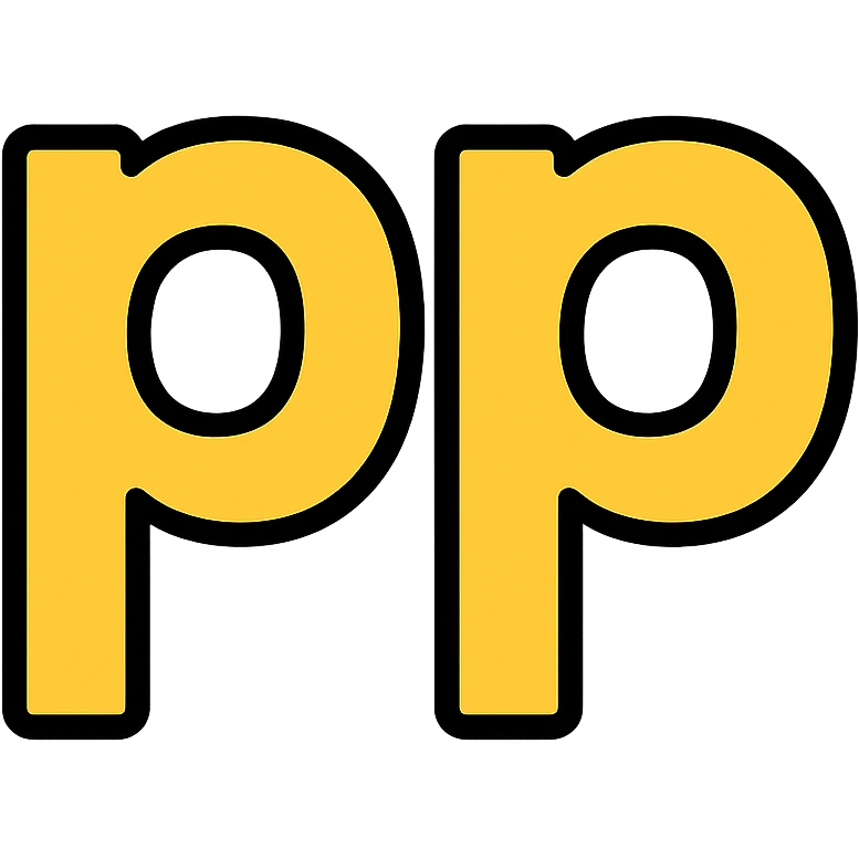 gigantic lowercase 'pp' in a modern icon style, bold and simple, with clean lines and balanced proportions emoji