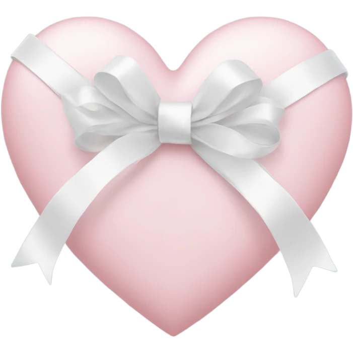 Pastel pink heart with white ribbon emoji