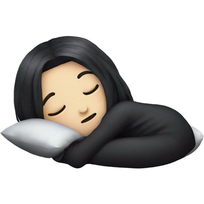 Goth girl sleeping in pillow emoji