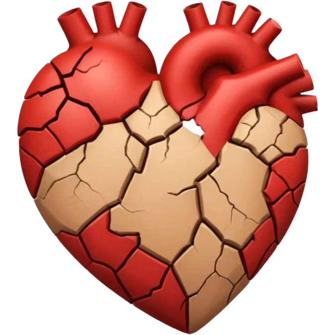 fissured heart sticked together emoji
