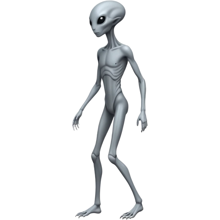 fullbody humanoid gray alien direct sideview emoji