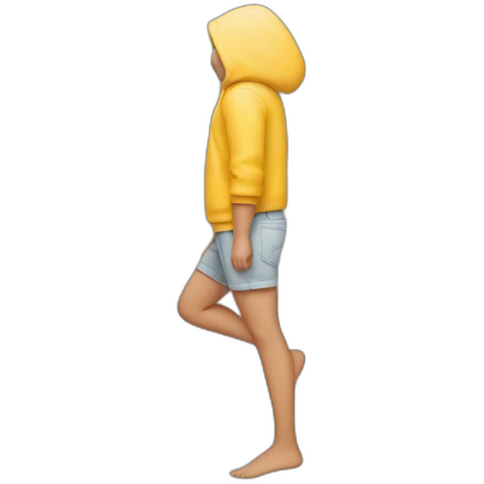 Leg behind head pose emoji