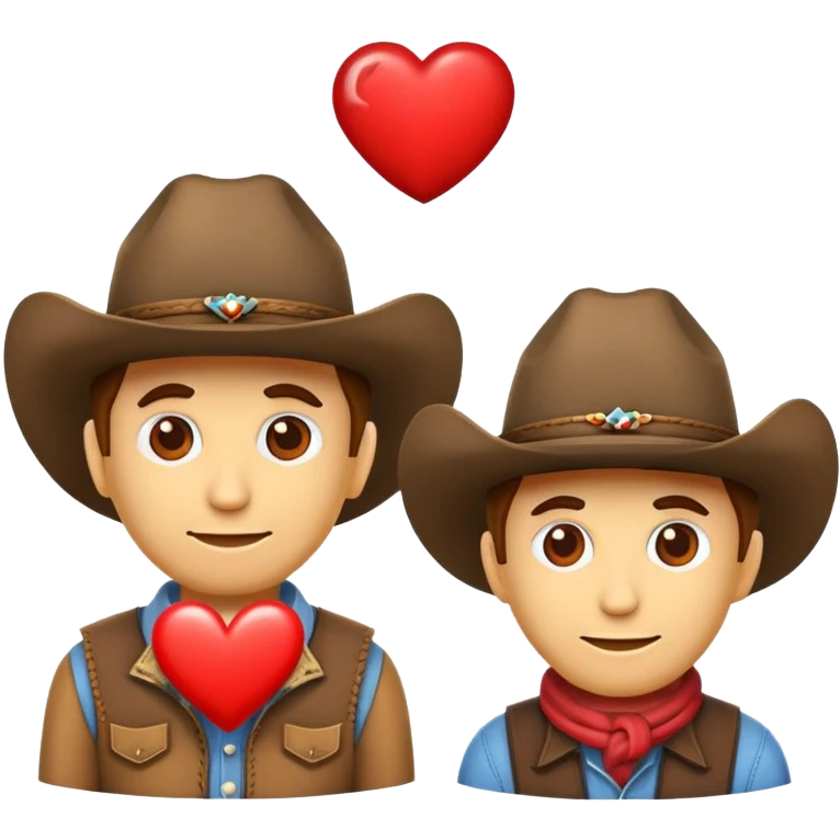 Two cowboy emojis with a heart in between emoji