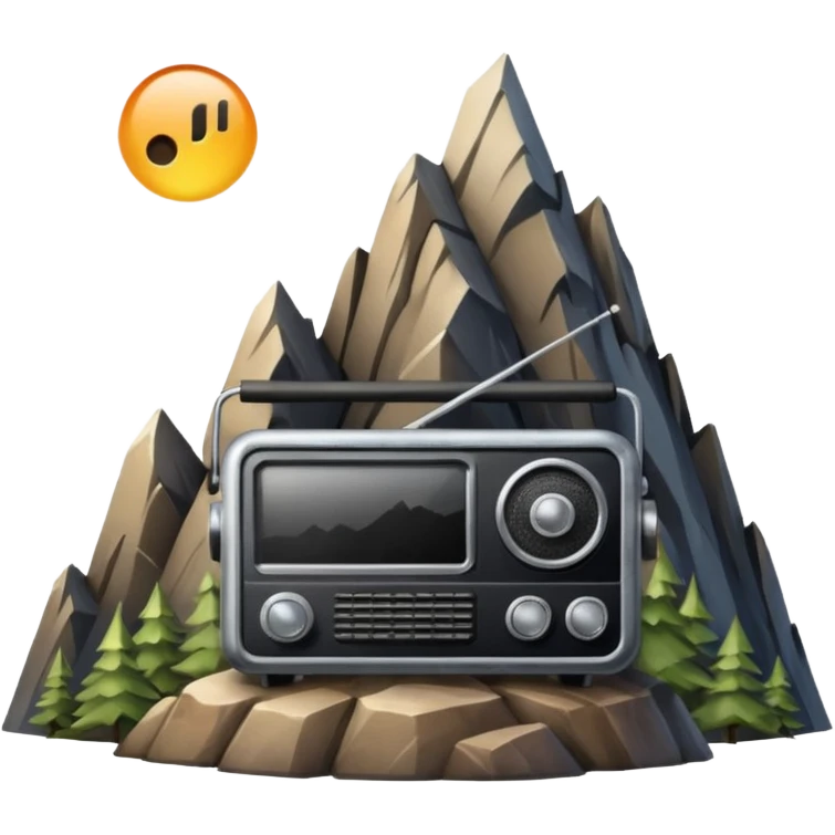 radio mountain emoji