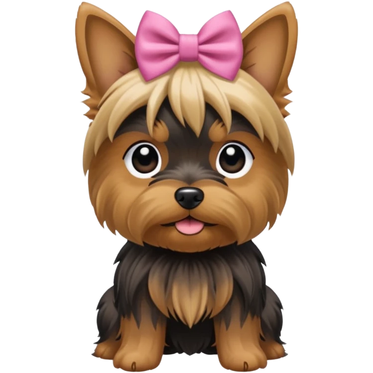 a yorkshire dog with a bow emoji