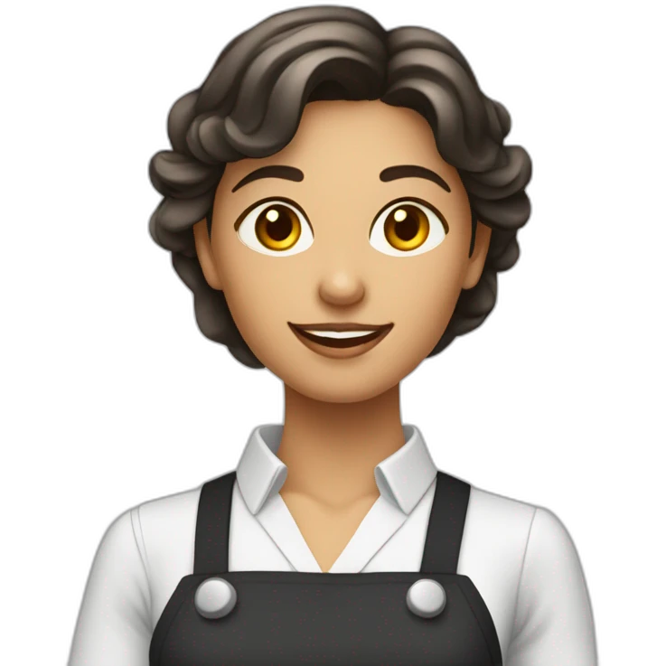 Jeune et belle serveuse bar emoji