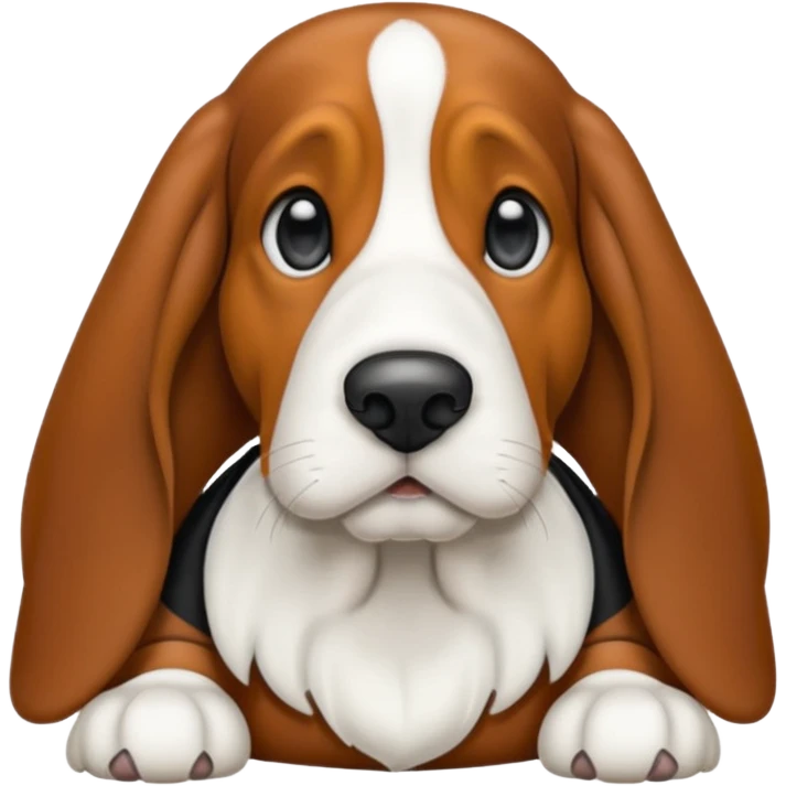 black and white basset hound emoji