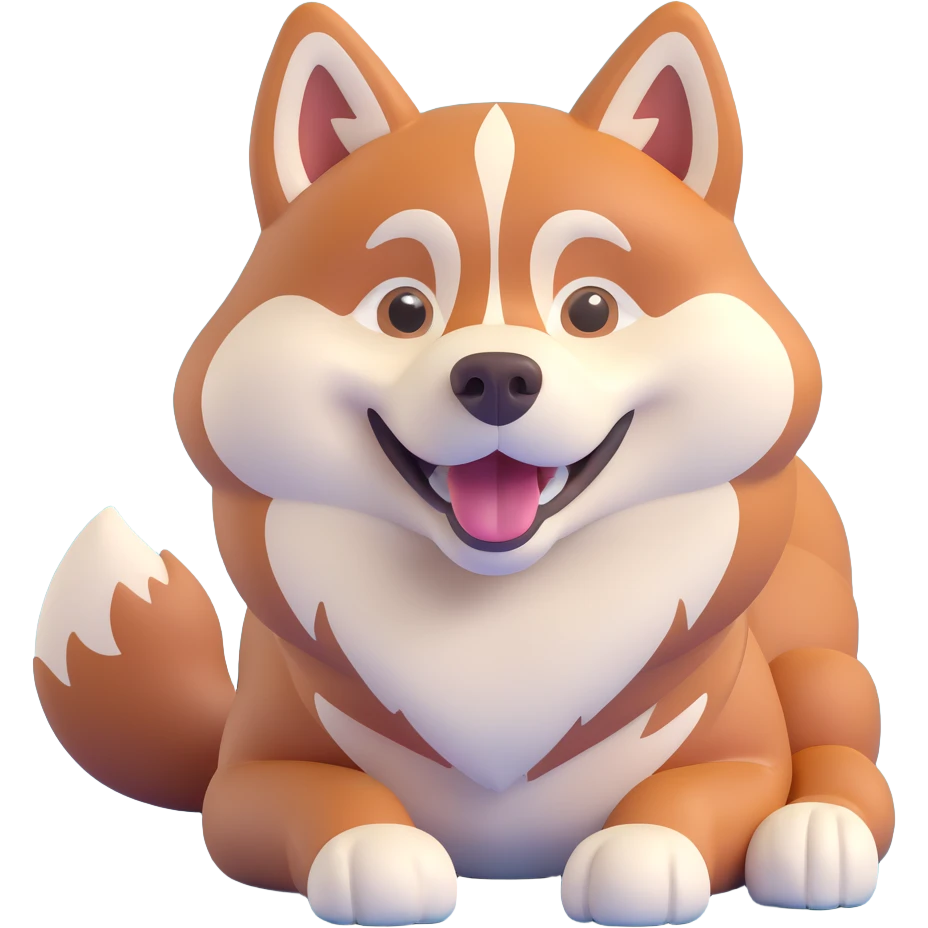 happy cinnamon colored husky dog emoji