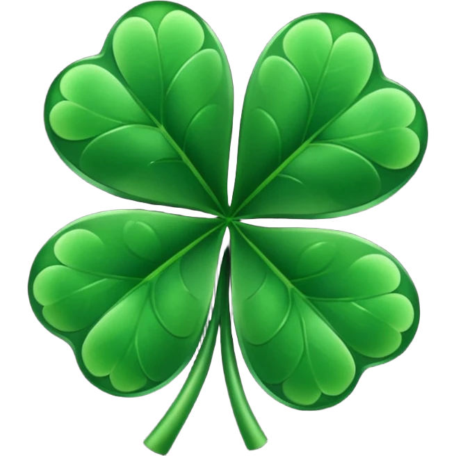 Five leaf clover black emoji