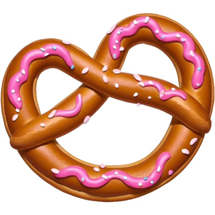 cute pretzel pink emoji