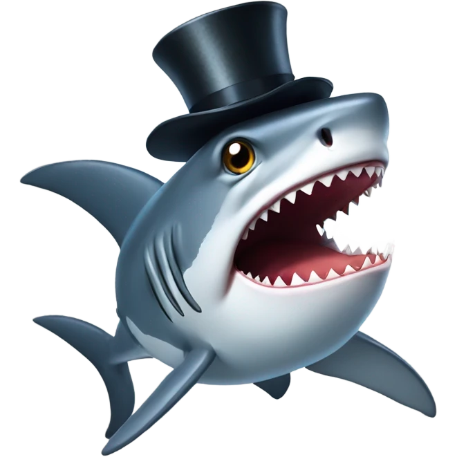 Shark with a top hat emoji
