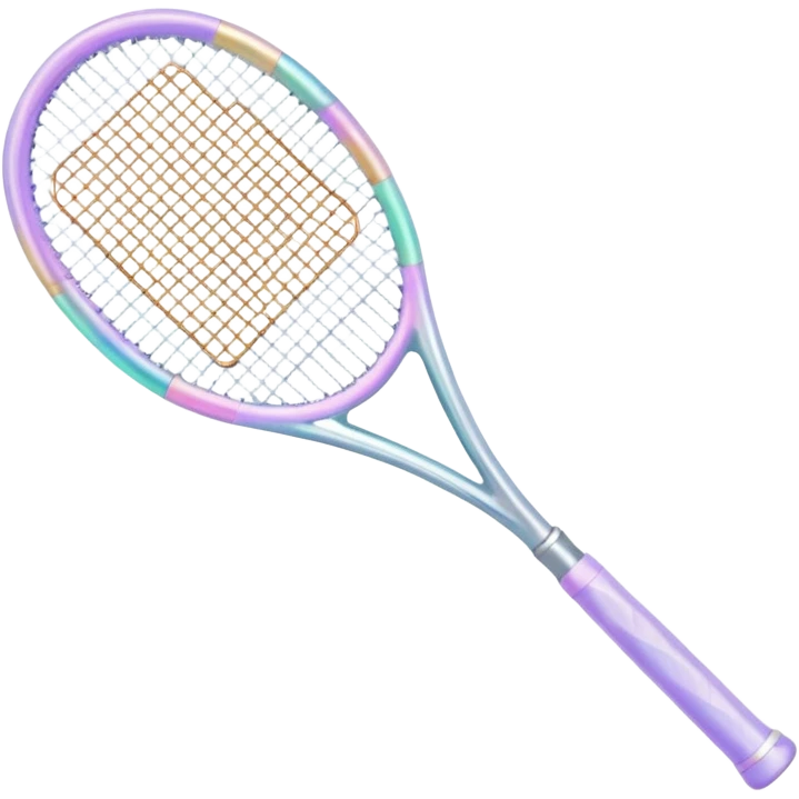 Pastel white  iridescent glass crystal tennis racket emoji