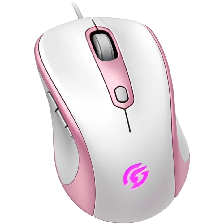white pink soft classic gaming mouse emoji