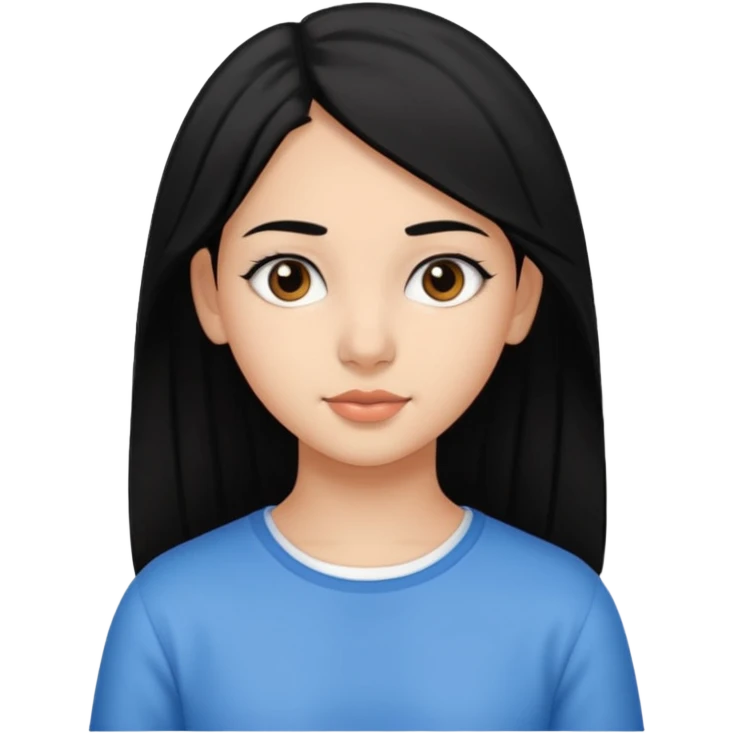 Fait une fille de 15 ans origine Tunisienne avec kes cheveux lisse noir emoji