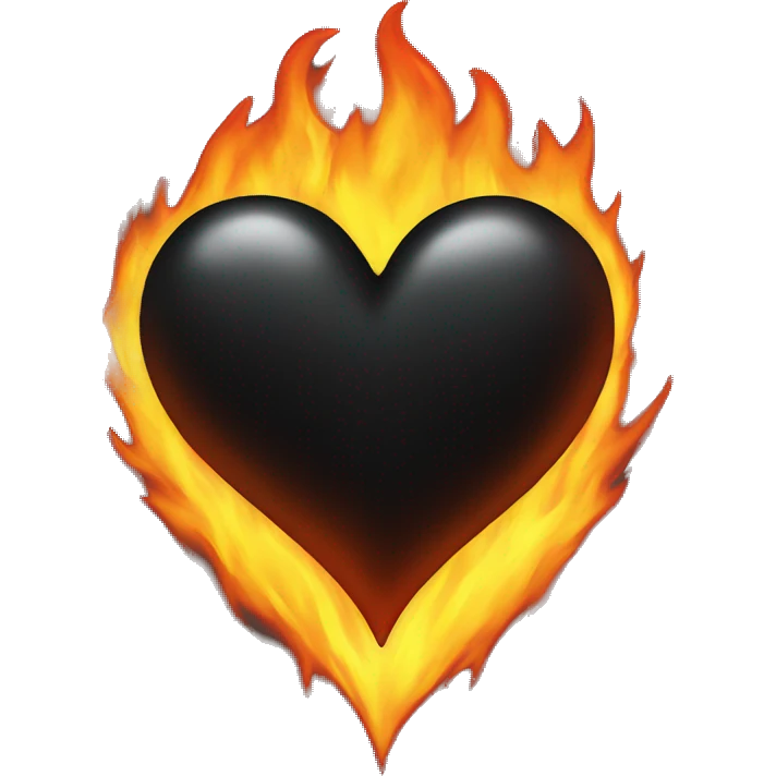 Black Heart on fire  emoji