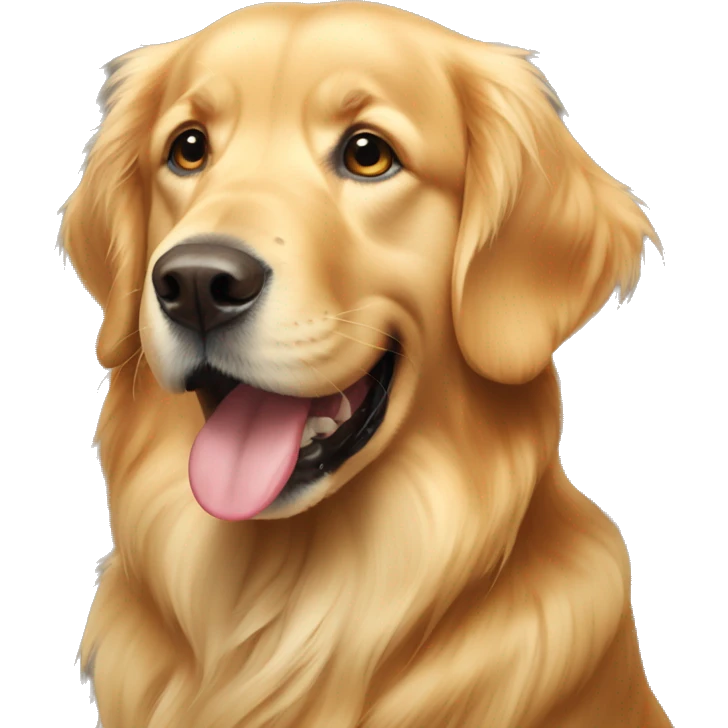 A golden retriever that loves food emoji
