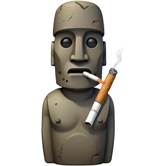 Moai statue smoking emoji