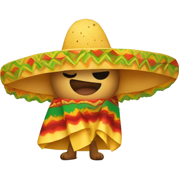 Taco wearing a Mexican poncho emoji