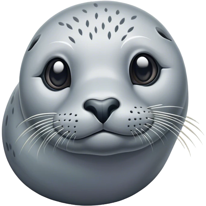 Cinematic Noble harbour seal Portrait Emoji, Poised and streamlined, with a sleek, smooth body of glossy, muted hues and expressive, dark eyes complemented by a rounded, agile head, Simplified yet sharp and sophisticated features, highly detailed, glowing with a soft, maritime luminescence, high shine, intelligent and graceful, stylized with an air of coastal authority, focused and alert, soft glowing outline, capturing the essence of a watchful marine guardian that appears ready to glide out of the screen with effortless authority! emoji