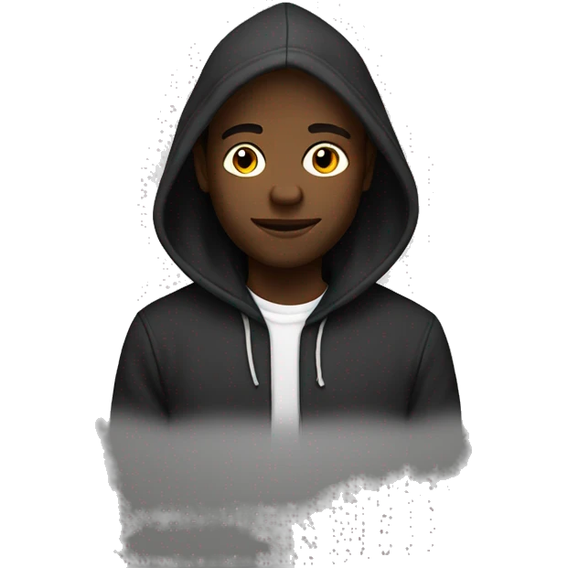 Black man, Hoodie on emoji