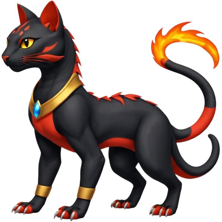 Salandit-Litten-Bastet-Fakémon-hybrid-creature (full body)  emoji