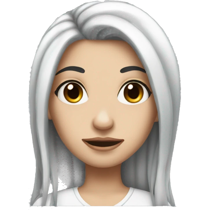 Long black haired white girl with tattoos emoji