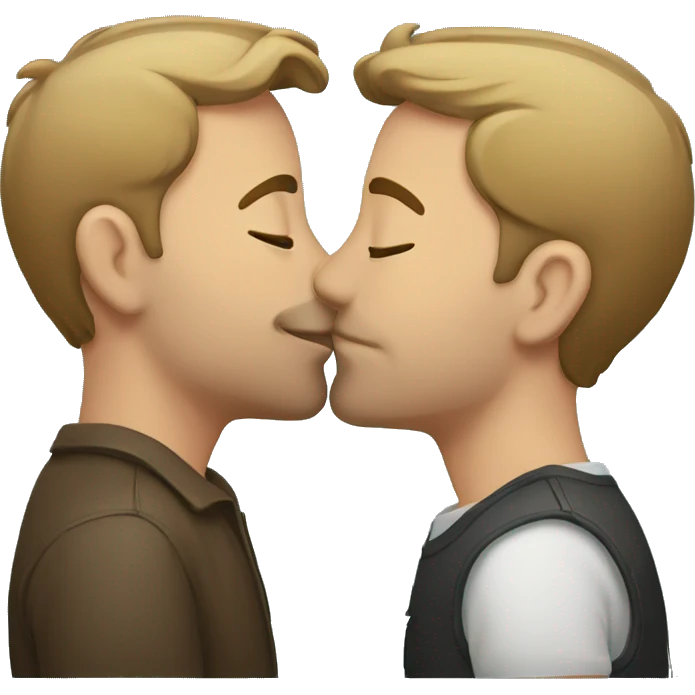 Gay couple kissing emoji