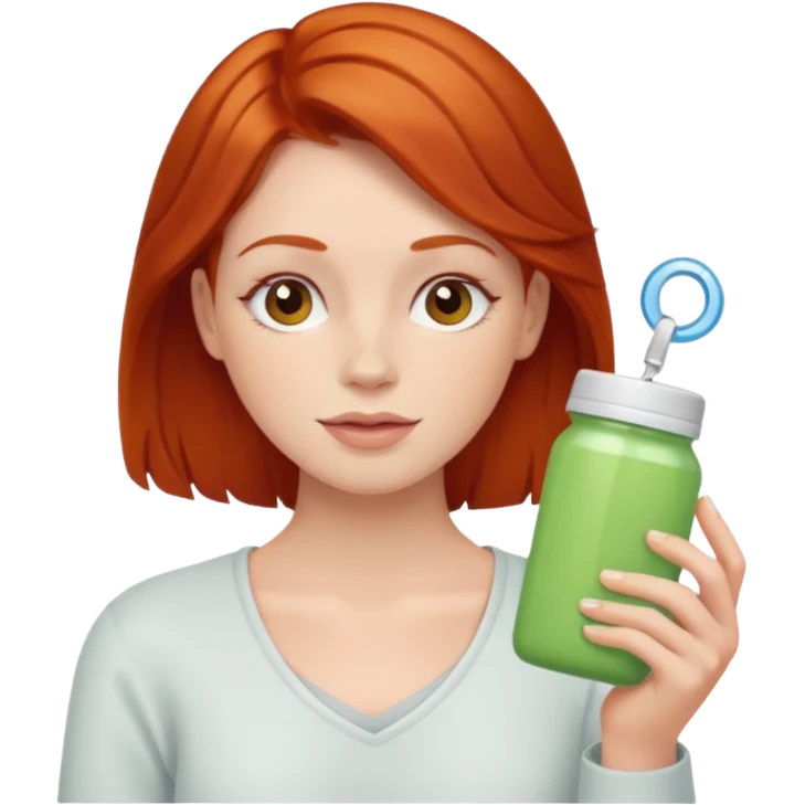 Redhead doing self care emoji