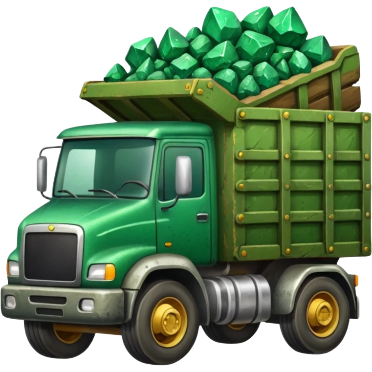 truck with emrarld ore emoji