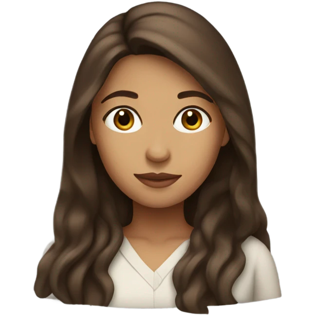 Latina with long brown hair emoji