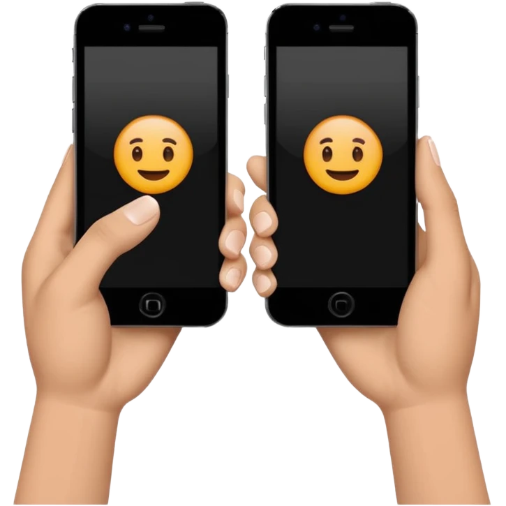 hands holding a cell phone emoji