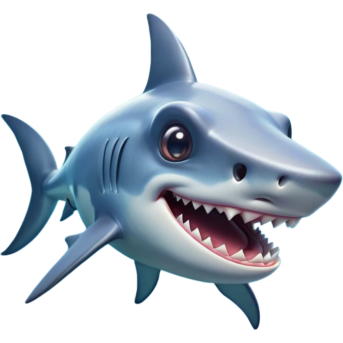 Cinematic Comical Hammerhead Shark Portrait Emoji, Head tilted dramatically with an exaggeratedly shocked expression, featuring its iconic wide-set eyes on a distinct hammer-shaped head, a sleek body with comically expressive fins, and a quirky, animated demeanor, Simplified yet hilariously expressive features, highly detailed, glowing with a slightly sassy oceanic glow, high shine, dramatic yet playful, stylized with an air of cheeky marine mischief, soft glowing outline, capturing the essence of a meme-worthy hammerhead that looks ready to side-eye its way into viral fame! emoji