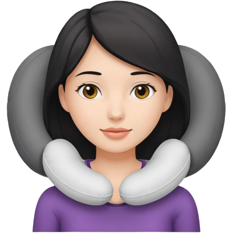 woman using travel pillow emoji