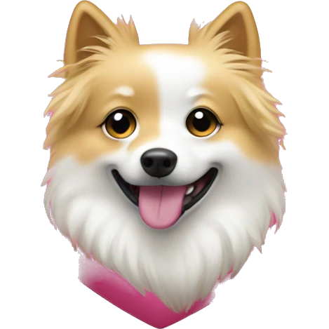 White and blonde spots spitz in a pink heart emoji