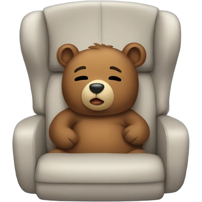 a bear sleeping in a car seat  emoji