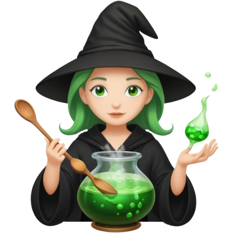 green witch cooking potion emoji