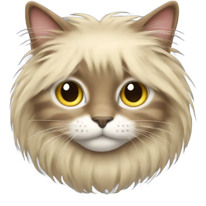 Cat with hair  emoji