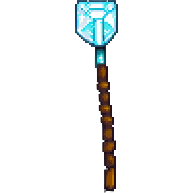 Minecraft diamond hoe with brown handle emoji