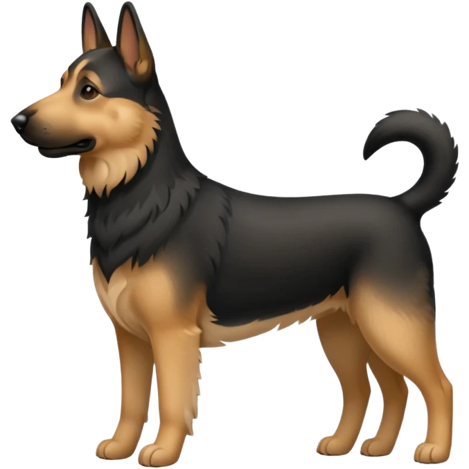 Chien noir avec poitrail blanc emoji